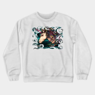 Rainbow unicorn with bright colors, magical creature art Crewneck Sweatshirt